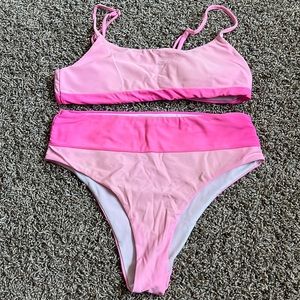 SHEIN two-toned pink bikini set